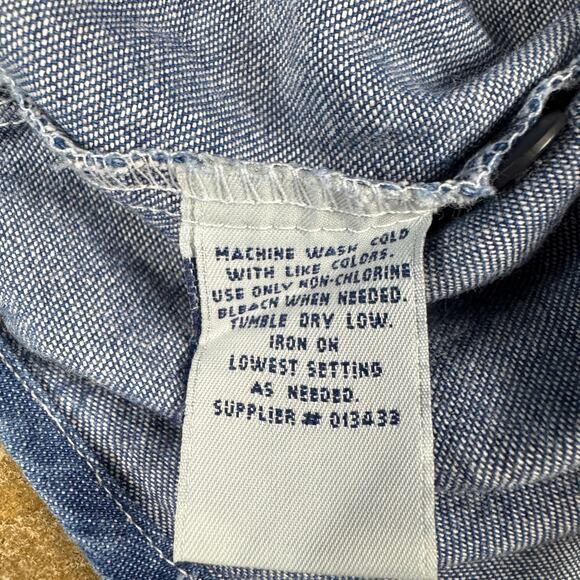 Vintage Cabin Creek Women’s Denim Floral Button Up Blue Ruffle‎ Cottagecore S - Picture 6 of 9